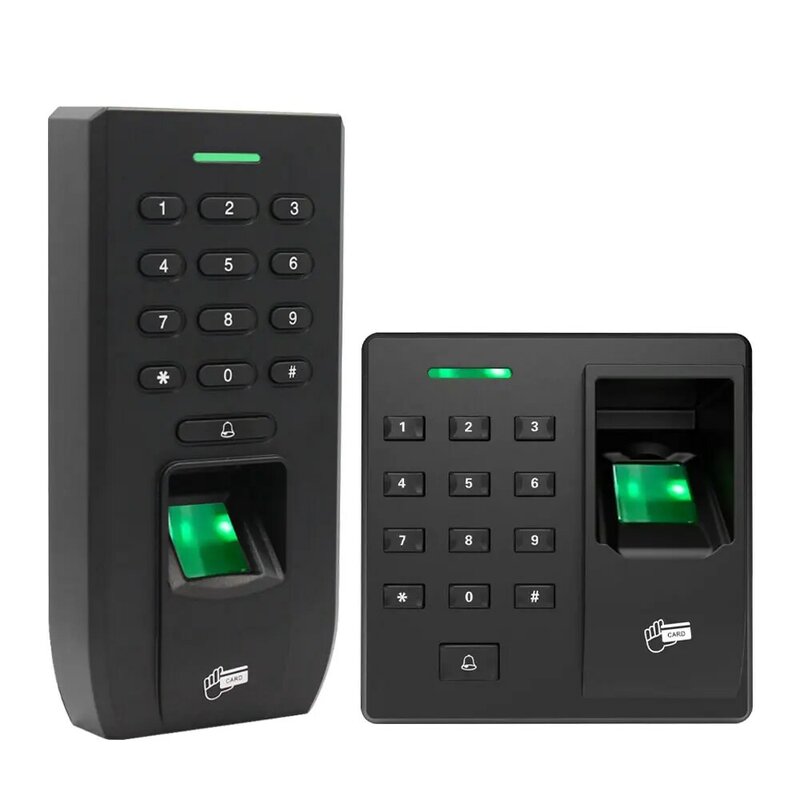 Pemindai sidik jari biometrik, kontrol akses Keypad berdiri sendiri dengan Relay RFID 125K pembaca Wiegand untuk sistem kunci pintu keamanan