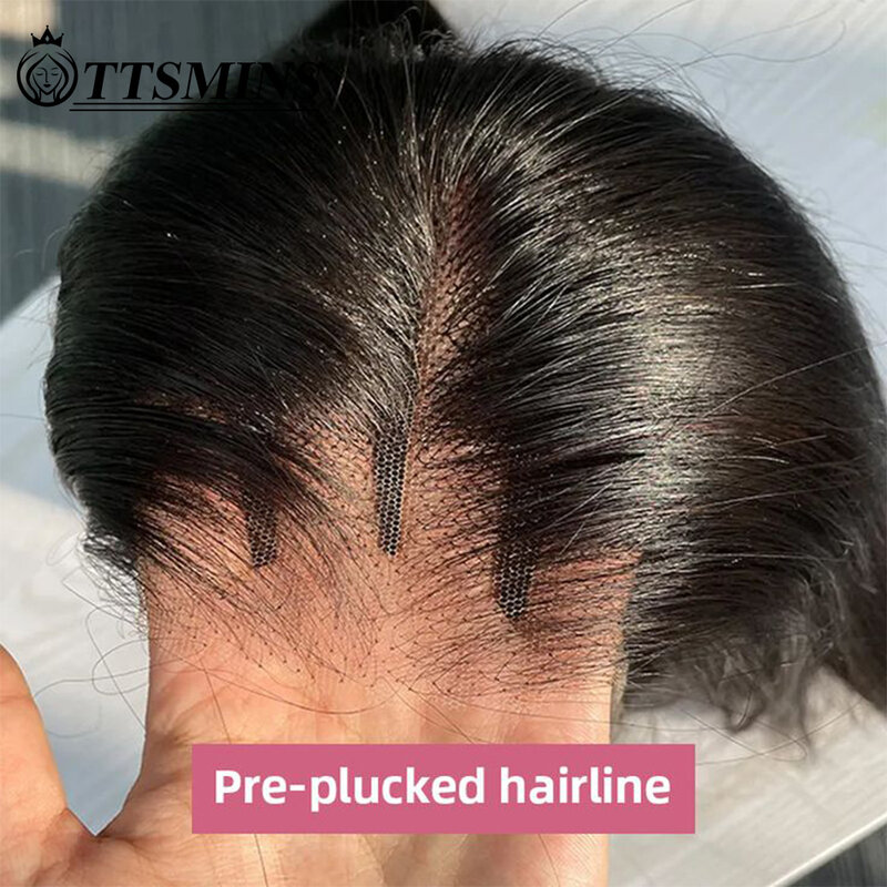 Peruca peruca dianteira de renda sem glueless, cabelo natural, pré-arrancado, reto, pré-cortado, hd, densidade 180, 5x5, 13x4, 13x6