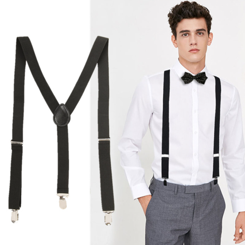 3cm Wide Suspenders High Elastic Adjustable Straps Suspender Unisex Heavy Duty X Back Trousers Braces for Wedding Suit Skirt