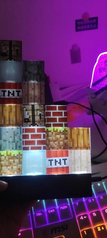 NIght Lights Custom Stitching Lamp USB Power Decoration Building Blocks DIY Stacking Pixel Patterns For Festival Gift Decor
