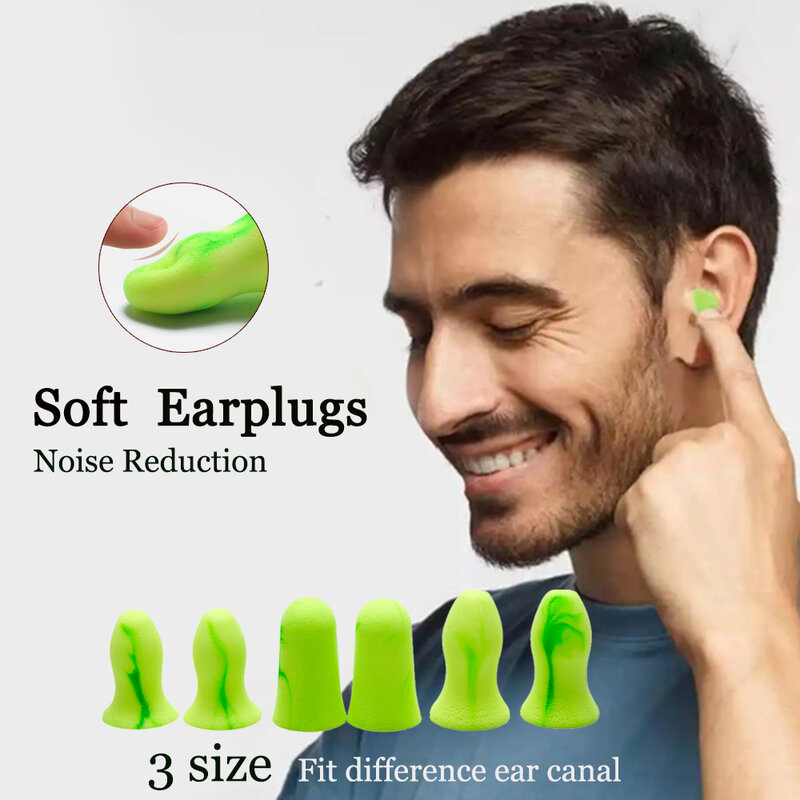 Soundproof Sleeping Ear Plugs para Estudantes, Earplug Proteção Anti-Ruído, Mudo Especial Soft Slow Rebound, S, M, L