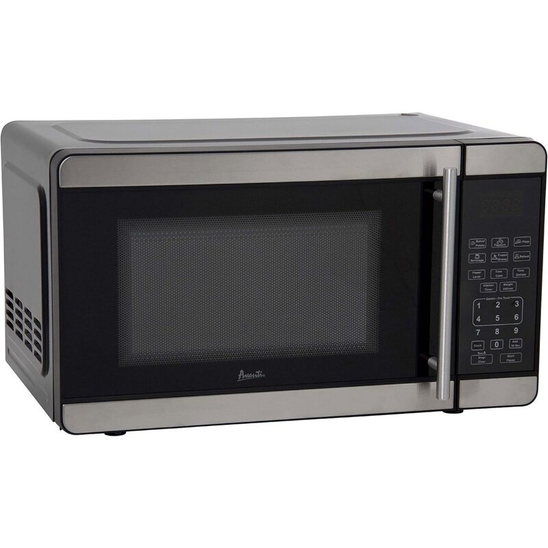 Microwave Oven 700-Watts Compact with 6 Pre Cooking Settings, Speed Defrost, Electronic Control Panel and Glass Turntable