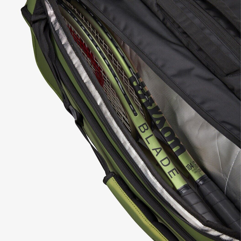 Сумка для теннисной ракетки Wilson Blade Super Tour V8, большая зеленая профессиональная сумка для ракетки, 9 упаковок, WR8016701001
