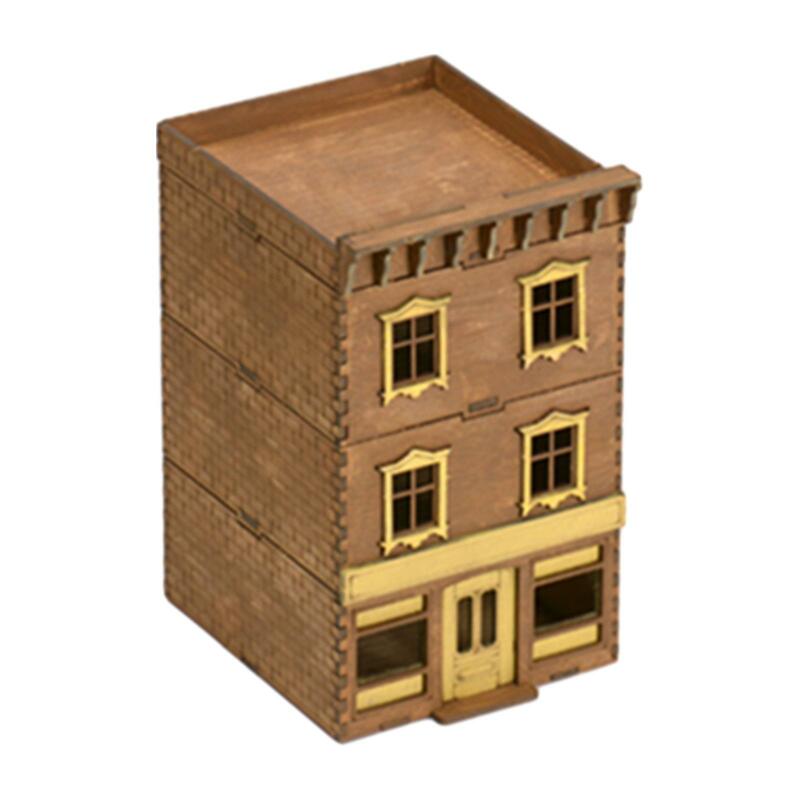 1/72 Wooden Architecture 3D Wooden Puzzle Wooden House Model Buildings DIY Kits for Boys Girls Decoration Dioramas Unique Gifts
