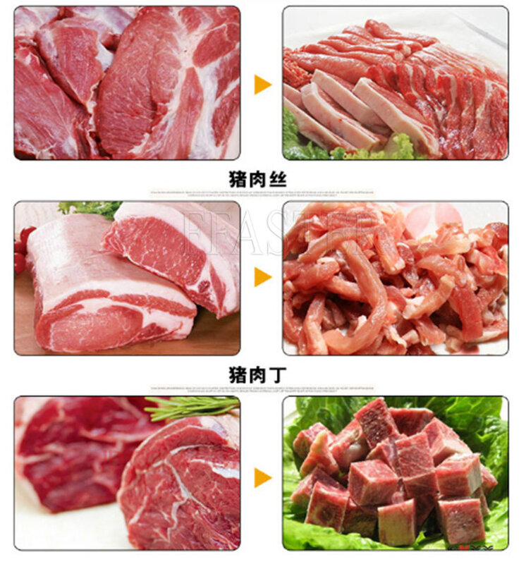 Krajalnica do mięsa ze stali nierdzewnej 400 kg/H do krojenia biurka świeże mięso krajalnica do mięsa maszyna do cięcia mięsa przetwórstwa żywności