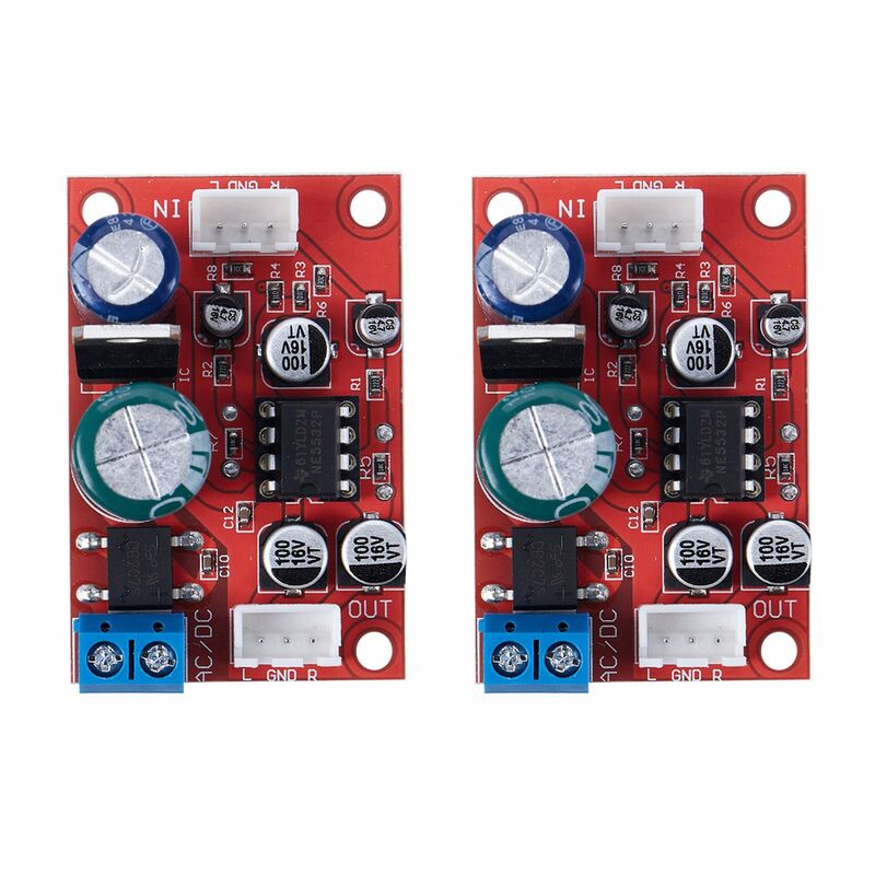 2X NE5532 Stereo Pre-Amp Magnetic Head Phono Amplifier Board Moving Coil Microphone Amps Moudle