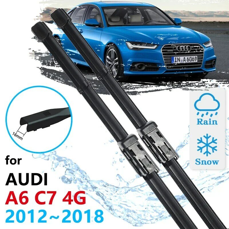 For Audi A6 C7 4G 2012 2013 2014 2015 2016 2017 2018 Windscreen Windshield Accessories Window Brushes 2pcs Car Front Wiper Blade