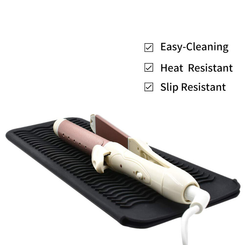 Tapete resistente ao calor de silicone para alisador de cabelo plana ferro curling ferro ferramenta estilo profissional anti-calor esteiras