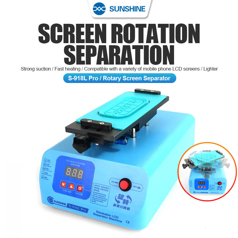 SUNSHINE S-918L Pro Rotary Screen Separator Support 8.5 InchesLCD Screen Separation for Phone LCD Screen Repair Tool