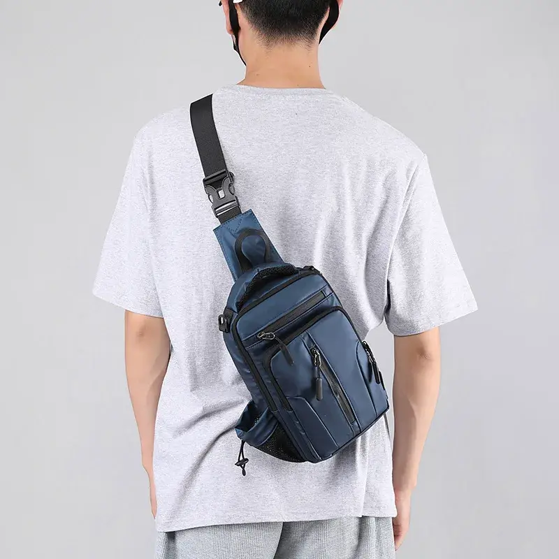 Модная мужская сумка через плечо, многофункциональный рюкзак на одно плечо, водонепроницаемая нагрудная сумка, портативная нагрудная сумка с USB-зарядкой