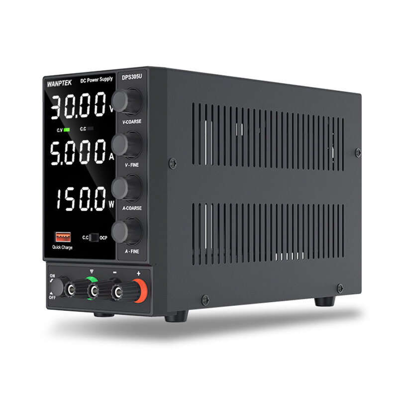 Wanttek DPS305U 0-30V 0-5A 150W fuente de alimentación CC conmutada, pantalla LED de 4 dígitos, Mini fuente de alimentación ajustable CA 115V/230V 50/60Hz