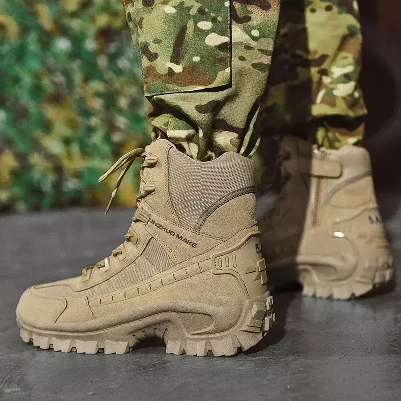 Mężczyźni buty taktyczne buty wojskowe męska pustynia wojskowa wodoodporna kostka mężczyźni buty outdoorowe buty robocze bhp buty górskie wspinaczkowe