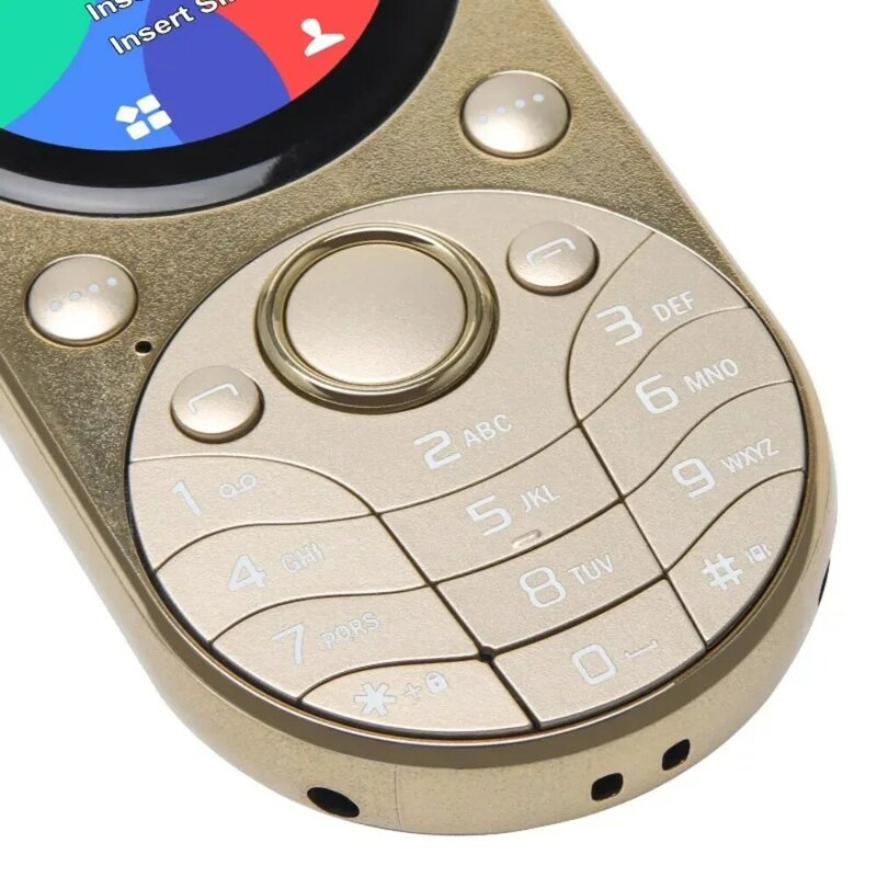 UNIWA-Mini Oval Metal Pequena Característica Telefone, W1391, teclado do corpo, bolso do telefone móvel, Dual SIM, 1.39 Polegada tela, MP3, MP4, rádio sem fio