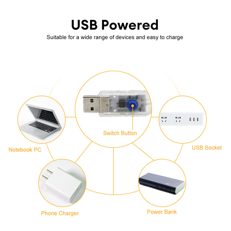 USB-светильник длиной 5 м, 10 м, водонепроницаемый, с медным проводом