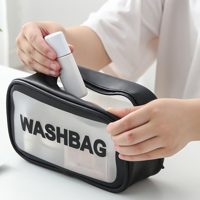 Transparente Zipper Cosmetic Bag para Mulheres, Travel Bag, Waterproof Wash Toiletry Bags, Makeup Organizer
