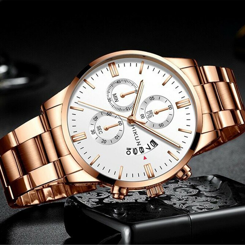 Relógio de pulso quartzo elegante para homens, Relógios raros originais, impermeável preciso, alta qualidade
