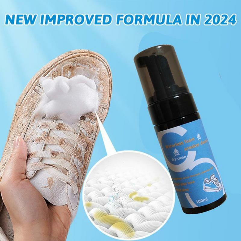 Detergente per scarpe Spray smacchiatore per scarpe senza risciacquo 100ml sbiancante per scarpe cura delle scarpe per lavorare sulla maggior parte delle scarpe