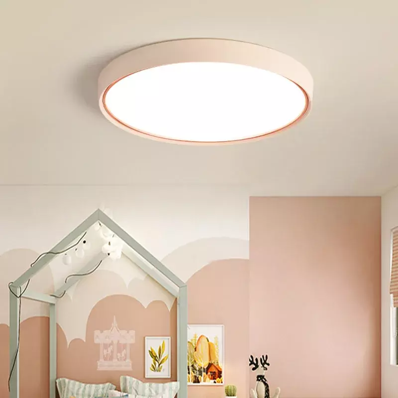 Lámparas de techo redondas LED modernas para sala de estar, luz de techo para dormitorio, sala de estudio, estilo Macaron, accesorio de iluminación para decoración del hogar