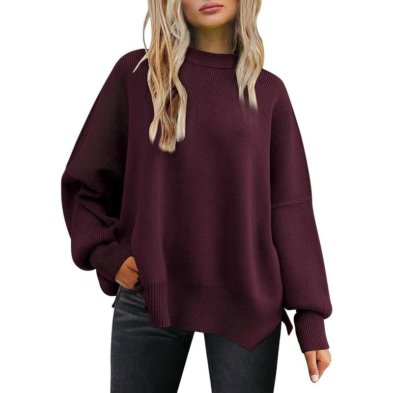 Pullover larghi moda donna tinta unita maniche lunghe Casual Comfort All Match maglione top 2024 nuove felpe da ufficio quotidiane