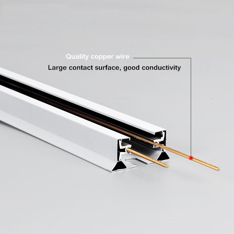 LED Track Light Rail 0.5M 1M สีดำสีขาวอลูมิเนียม2-Wire ระบบติดตาม Universal Track สำหรับ spotlight ไฟโคมไฟ