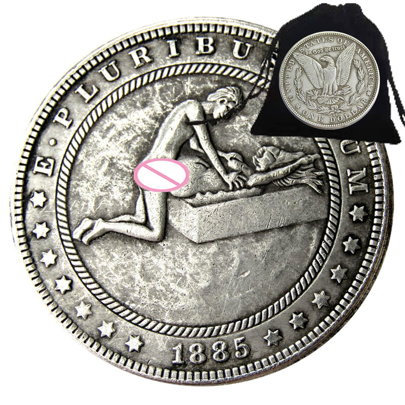 럭셔리 커플 러브 파티 게임 로맨틱 동전, 나이트 클럽 포켓 동전, 1 달러 아트 동전, 기념 행운의 동전, 선물 가방