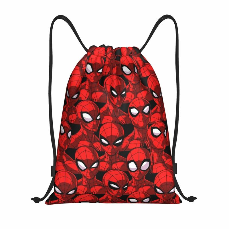 Benutzer definierte Spinnen Kordel zug Rucksack Frauen Männer Sport Gym Sackpack tragbare Spider Man Trainings tasche Sack