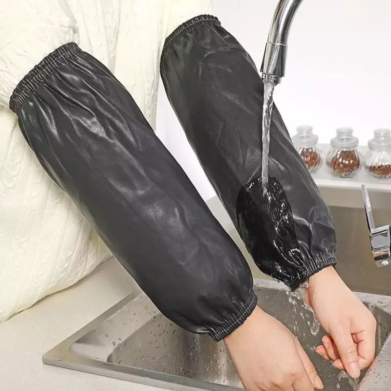 1Pair Thick Black Oversleeve Waterproof Oil-proof Home Kitchen Cleaning Accessories Waterproof Sleeves Adult Arm Sleeve USEFUL