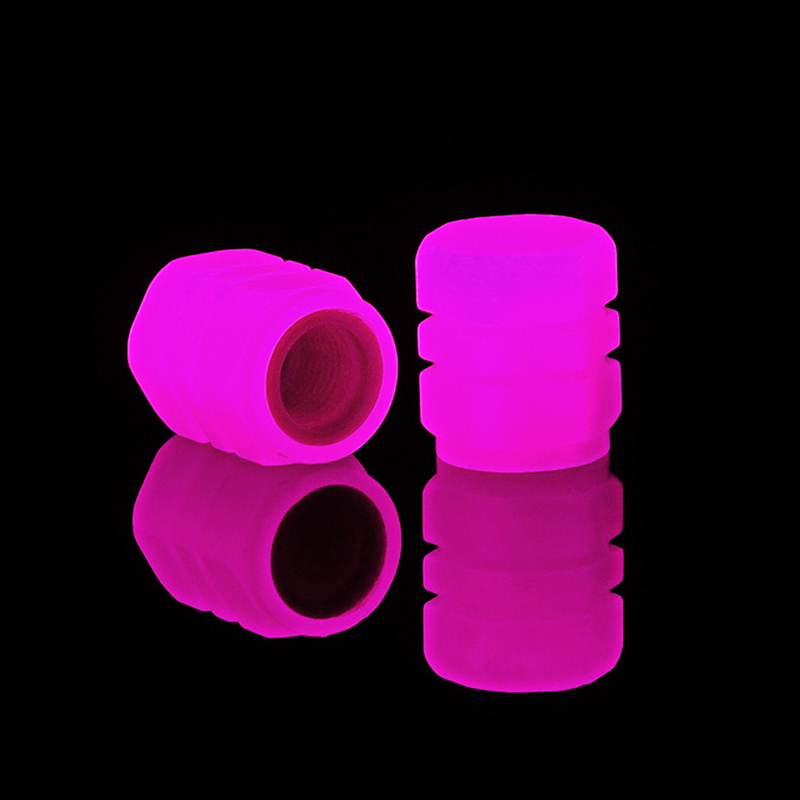 Tapa de válvula de neumático luminosa, cubierta de válvula brillante para cubo de rueda de coche, motocicleta y bicicleta, decoración de neumáticos de color rojo y rosa, accesorios de estilo automático