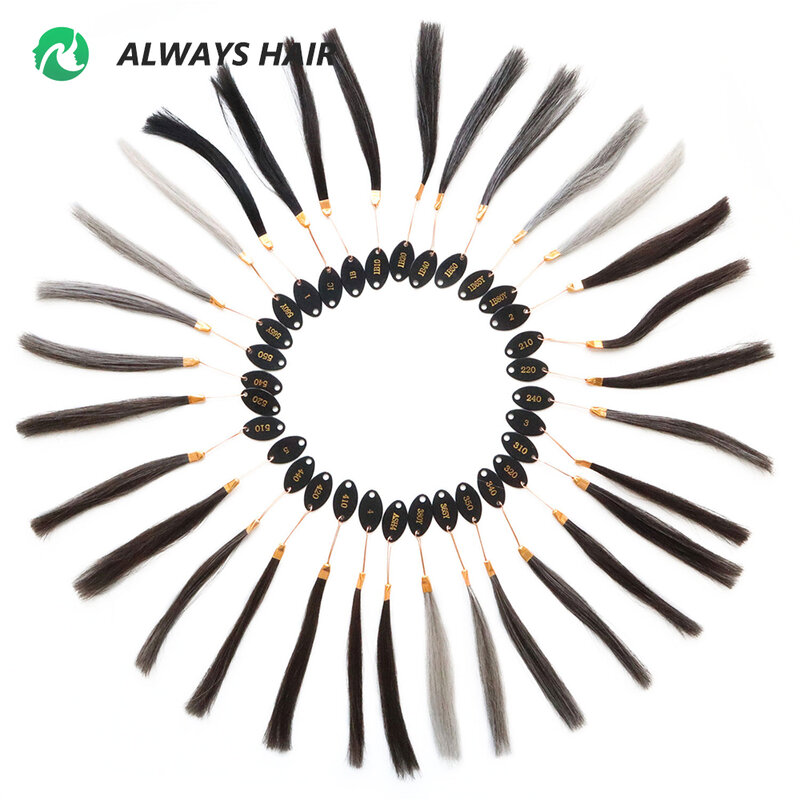 Anello colorato per parrucchino da uomo 64 colori accessori per anelli per sistema di capelli tabella dei colori dei capelli