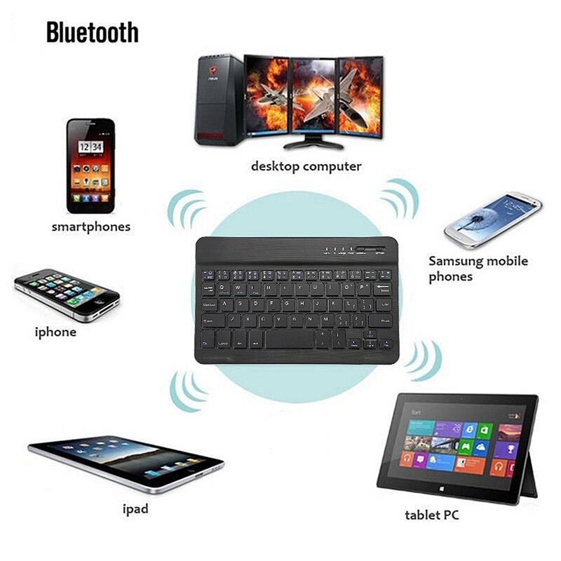RYRA 충전식 블루투스 키보드, 무선 음소거 얇은 미니 키보드, 태블릿 오피스 USB 키보드, IOS 안드로이드 윈도우 PC 아이패드용