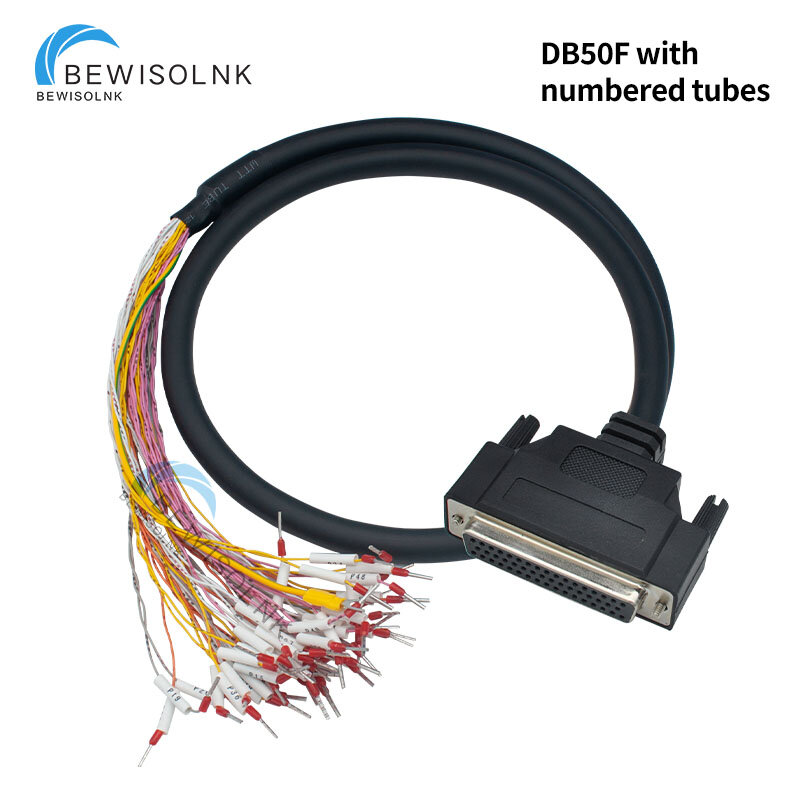50-biegunowe zacisk blok z rurką numeracyjną kabel ekranowany DB50 męskie i żeńskie IO 50-pin 1.5M 2M przewód połączeniowy czystej miedzi