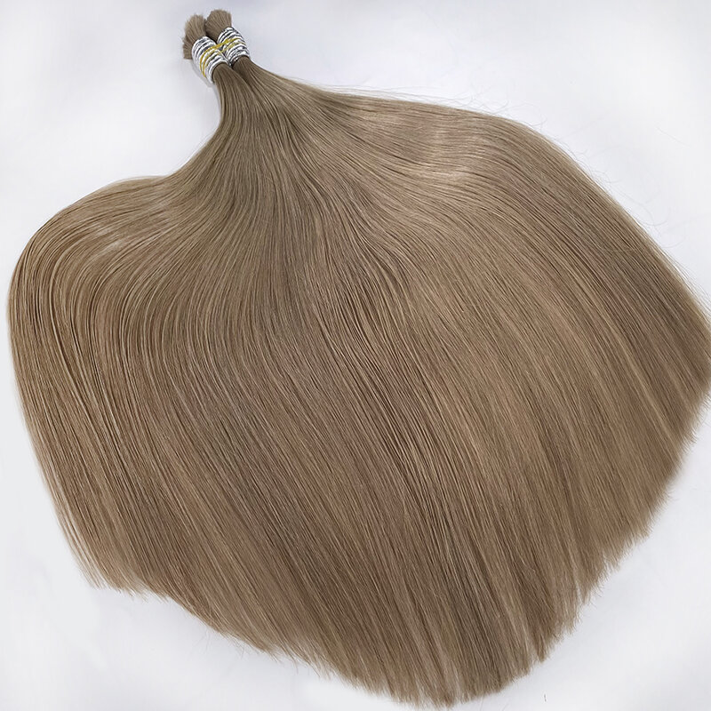 バージンレミー-人間の髪の毛のエクステンション,滑らかな髪のエクステンション,未充填,絹のような色,100% ナチュラル,27