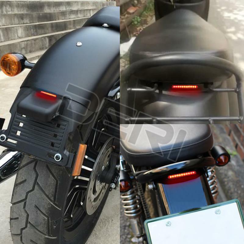 ไฟท้ายขนาดเล็ก5/11แอลอีดีไฟเบรคหลังไฟท้ายรถจักรยานยนต์12โวลต์ความสว่างต่ำสำหรับฮอนด้าคาเฟ่แข่ง Suzuki KAWASAKI Moto