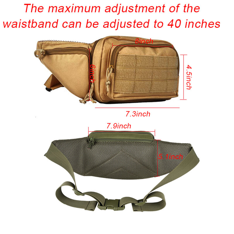 Men Women Fanny Pack with 4-Zipper Pockets Waterproof Waist Pack Bag for Travel Sports Running Hiking