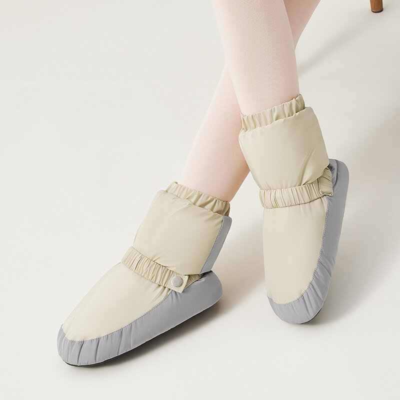 Sepatu balet hangat untuk anak-anak perempuan balerina Castle Flo sepatu balet musim dingin hangat sepatu tari balet penghangat