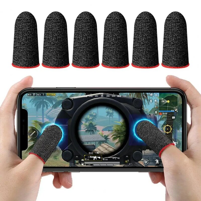 Funda de juego sensible para tableta, mejora la experiencia de juego con mangas finas para los dedos, guantes antideslizantes de alta precisión para juegos móviles