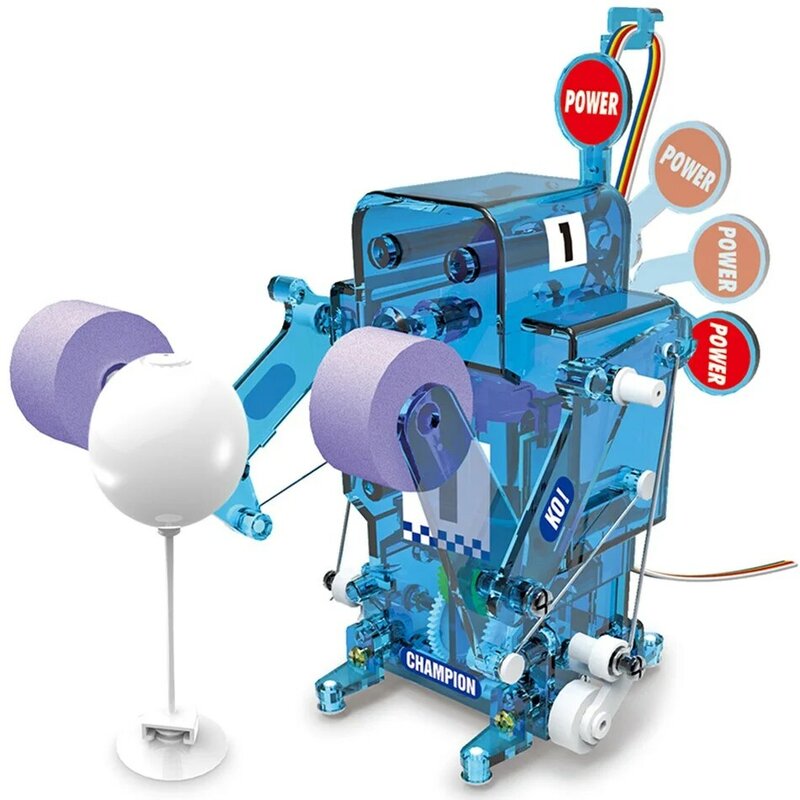 DIY มวย Er ด้วยตนเองอิเล็กทรอนิกส์ Figur Robot RC ชุดของเล่นเพื่อการศึกษารีโมทคอนโทรลปาร์ตี้ตุ๊กตาขยับแขนขาได้5-8ปี