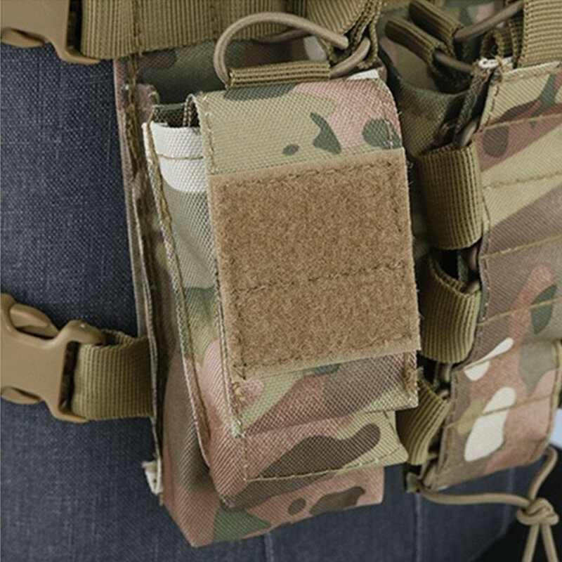 Militar tático colete peito pendurar rádio saco arnês coldre frontal molle rig bolsos da barriga airsoft caça cintura bolsa ajustável
