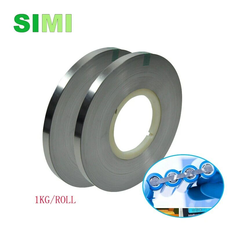 Strip nikel berlapis nikel, 1KG/rol 0.1/0.12/0.15mm untuk 18650 pita Las paket baterai Lithium 0.2*6mm sabuk nikel