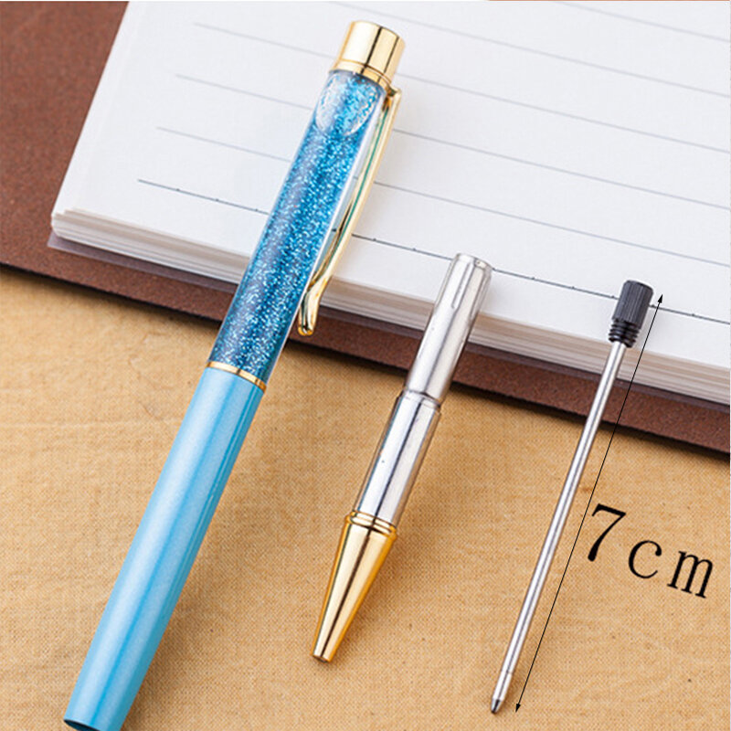 Especial Metal Pen Recarga para Ponto Bola de Cristal Diamante, 0.7mm, Escritório e Material Escolar, 7cm Comprimento, 10 Pçs/lote