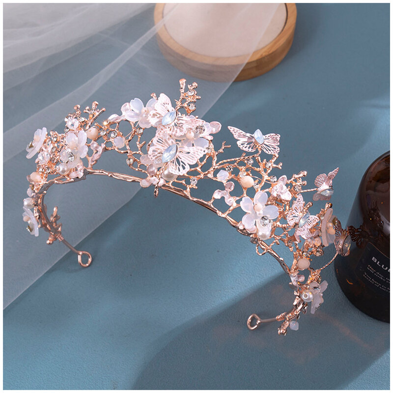 Strass scintillanti completi che impostano la corona di nozze con strass scintillanti per capelli diadema regolabile per Cosplay di banchetti con palline in maschera