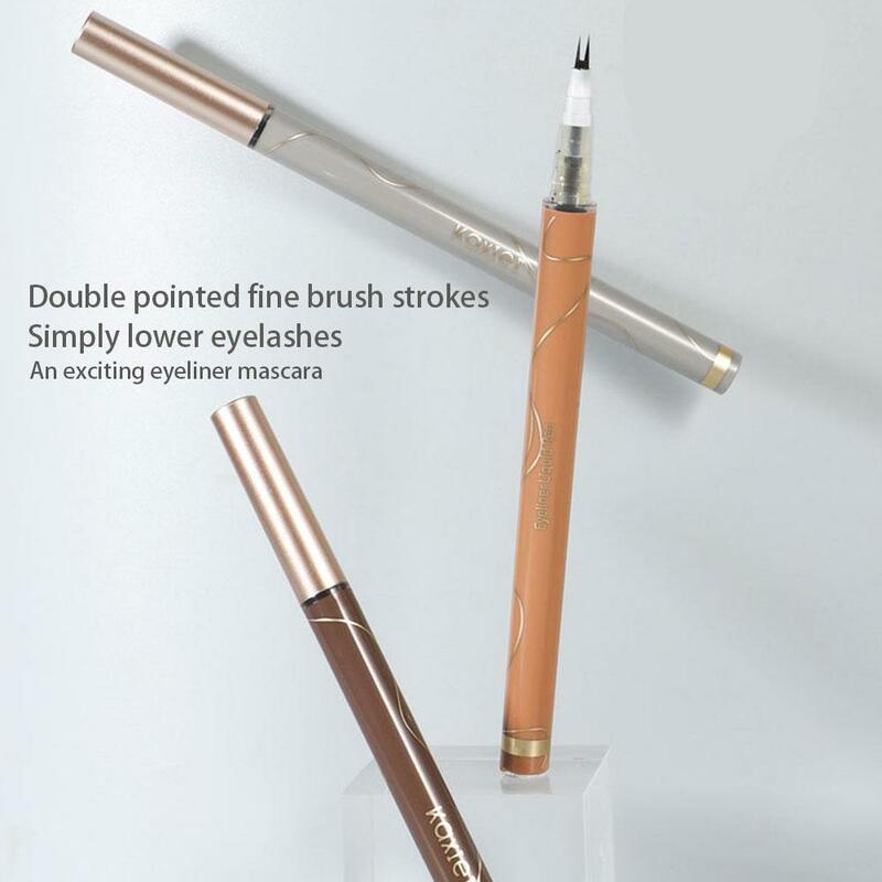 قلم كحل سائل سريع الجفاف مقاوم للماء ، مستحضرات تجميل ناعمة وغير لامعة ، قلم مكياج يدوم طويلاً ، وردي وأبيض ، H6U0 ، 3 ألوان
