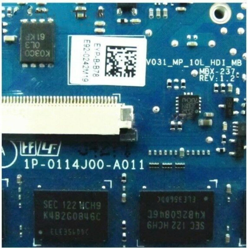 소니 MBX-237 REV:1.2 노트북 마더보드, SR04G I5-2410M CPU 100%, 1P-0114J00-A011