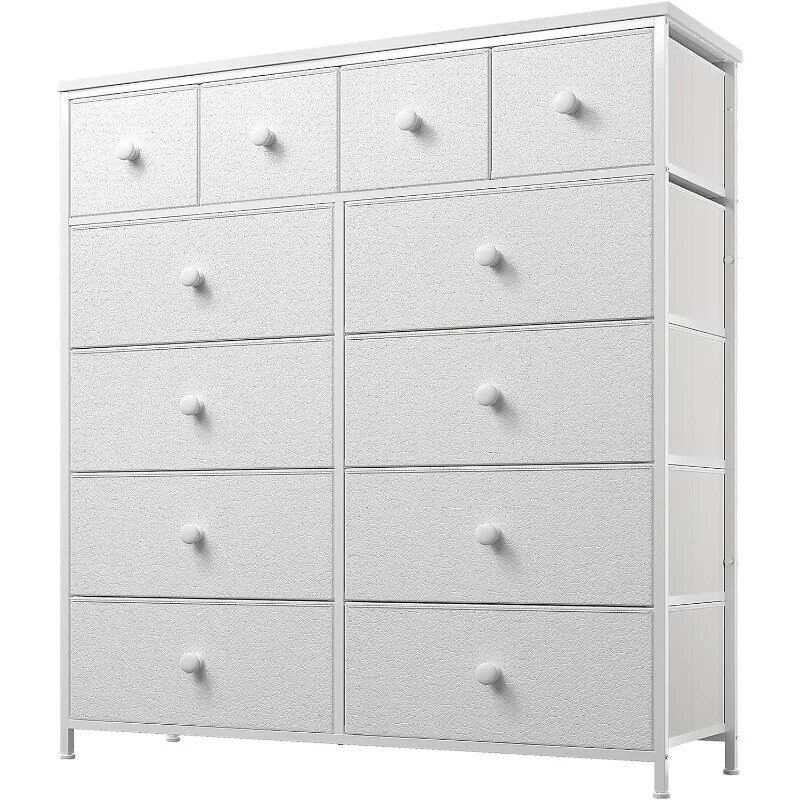 White Dresser for Bedroom with 12 Drawers,Tall Dressers for Bedroom,White Dressers & Chest of Drawers for Bedroom