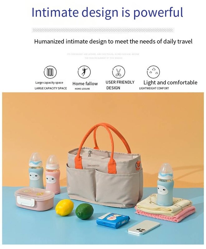Baby Diaper Bag Outdoor Mommy Shoulder Bag Waterproof Baby Bottle Insulation Mommy Bag Baby Cart Hanging Bag Trolley Accessories