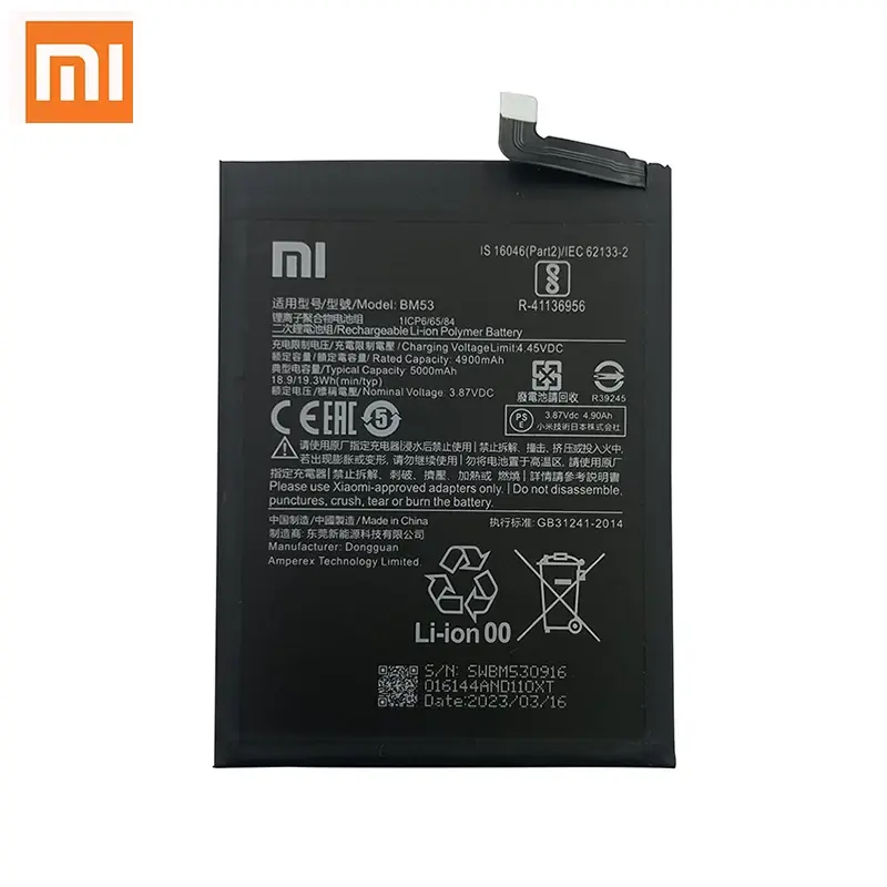 100% Оригинальный аккумулятор для телефона BM53 5000 мАч для Xiaomi Mi 10T Pro 10T Pro мобильный телефон, сменные батареи, батарея