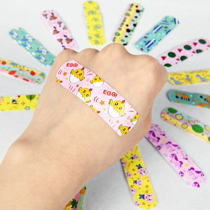 Auto-adesivo Woundplast Band Aid para crianças e adultos, desenhos animados kawaii, tiras de pele, gesso ferida, bonito, 120pcs por conjunto