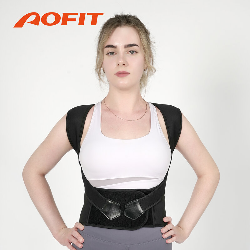 Corrector de postura para hombres y mujeres, soporte de postura de hombro ajustable, alisador de espalda, utilizado para la columna superior media