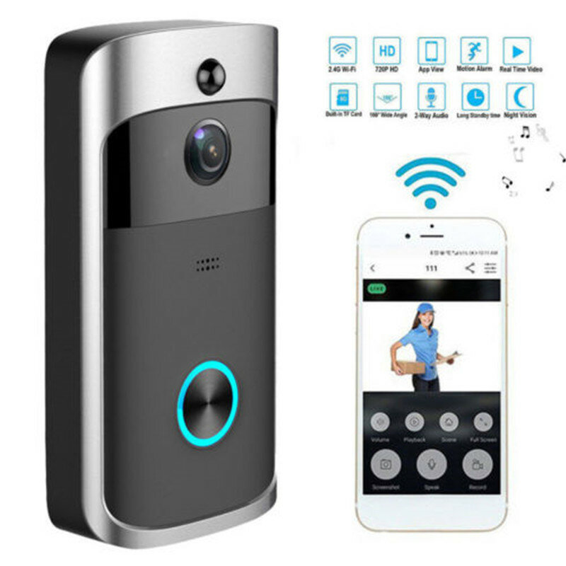 Alarm CCTV Sicherheit Nest Smart 1080p Wifi Ring App Türklingel Kamera mit Monitor drahtlose Türklingel wasserdicht