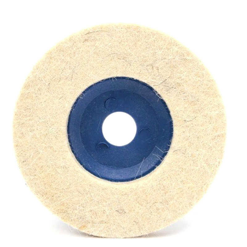 Roda de polimento de lã para alumínio de aço inoxidável Almofadas lustradoras bege Rebarbadora de moagem Disco polidor de feltro 100mm